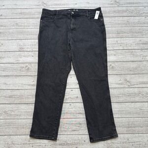 NEW Old Navy Jeans Women's 18 Black Denim High Rise Vintage Slim Tapered Stretch